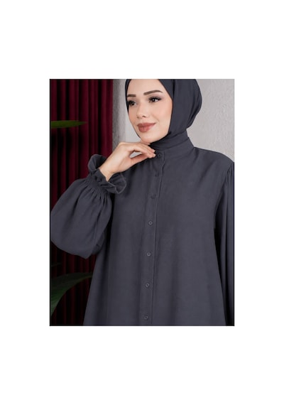 Hira Life Fashion Kadın Çilek Kumaş Dik Yaka Düğmeli Fırfır Detaylı Tesettür Tunik Pantolon İkili Takım Gri Gri Hira Life Fashion Kadın Çilek Kumaş Dik Yaka Düğmeli Fırfır Detaylı Tesettür Tunik Pantolon İkili Takım Gri Gri
