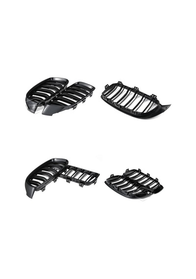 Bmw 4 Serisi F32 F33 F36 2013-2019 Uyumlu Ön Panjur Böbrek M4 Görünüm Izgara Çift Çizgi İthal Piano Black 1.sınıf Sağ Sol Takım