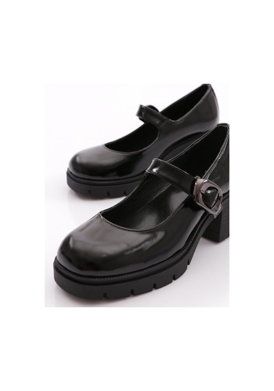 Dgn 036 Kadın Loafer Ayakkabı Siyah Rugan