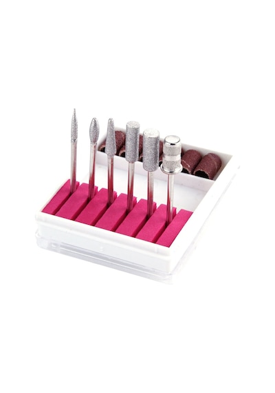 Manikür Pedikür Makinesi için Metal Uç 6'lı + Zımpara 6'lı