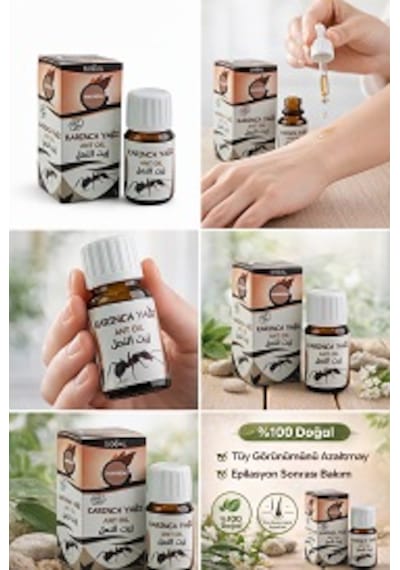 %100 Dogal 20 Ml Karınca Yağı Tüy Azaltıcı Doğal Bakım Yağı 2'li