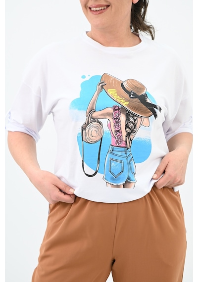 Kadın Büyük Beden Oversize T-shirt Takım 8104-24 001