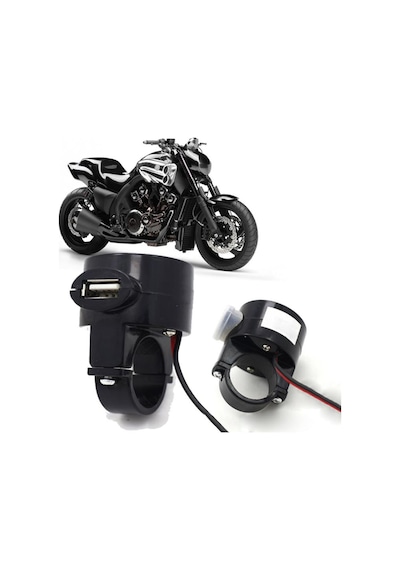 Su Geçırmez Motorsıklet Usb Güç Adeptörü 2.1A 12V-24V