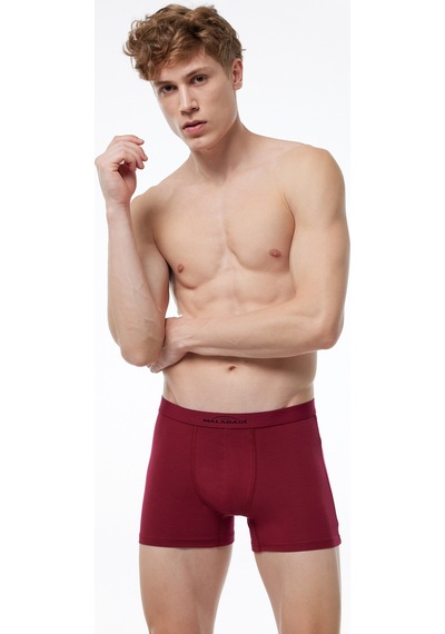 Malabadi Erkek Bordo 3'lü Pamuk Elastan Boxer 3m075 Bordo
