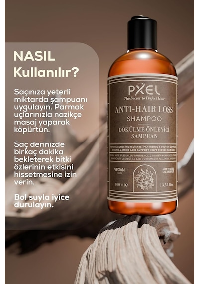 Saç Dökülme Karşıtı Şampuan 400 Ml Bitkisel Özlü, Kafein Ve Biotin Destekli İncelen Ve Zayıflayan Saçlar İçin Güçlendirici Vegan Şampuan Kadın Ve Erkek Kullanımına Uygun