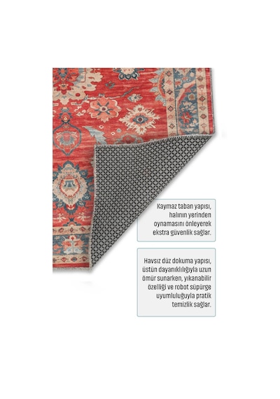 Dekoratif Halı Kaymaz Taban Leke Tutmaz Yıkanabilir Kilim Özel Ölçü Salon Halısı 3026-3