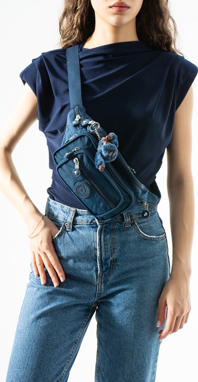 571 Collections Unisex Çok Cepli, Su Geçirmez, Çapraz Askılı Bel Çantası Freebag Lacivert Model: 571-7j