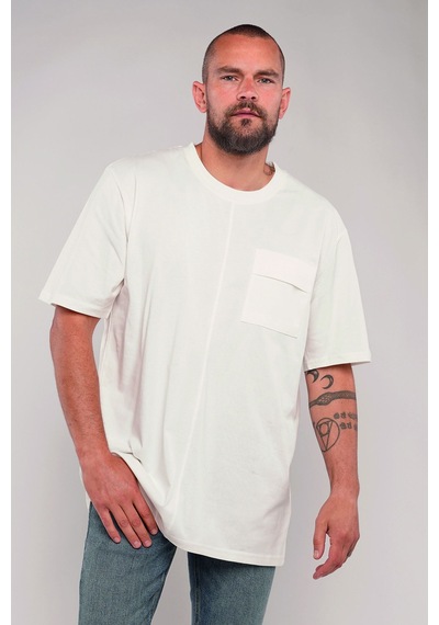 Gabria Bisiklet Yaka Erkek T-shirt Beyaz
