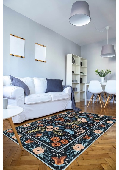 Artloop Fuga Kadife Dokulu Siyah/beyaz Modern Desenli Halı Ka 19