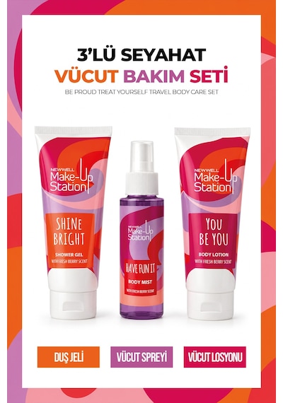 Make-up Station Be Proud Treat Yourself Travel Body Care Set 3 Lü Seyahat Vücut Bakım Seti Fresh