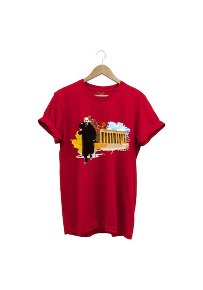 Atatürk Anıtkabir 10 Kasım 29 Ekim 23 Nisan 19 Mayıs Cumhuriyet Sonsuza Kadar Regular Fit T-shirt Kırmızı