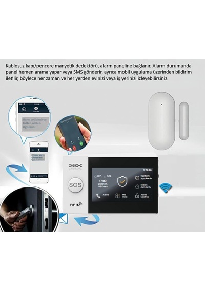 Akıllı Ev Güvenlik Alarm Sistemleri Kapı Pencere Sensörü Tek Başına Çalışmaz, Alarm Paneline Bağlanır 1 Ad