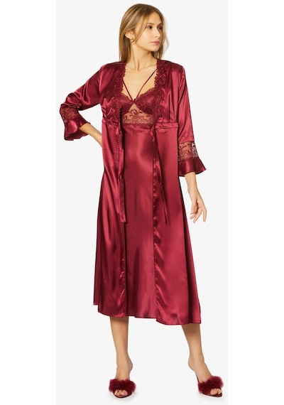 Pierre Cardin Saten Gecelik Sabahlık Pijama Takım Şort Takım 6'lı Gelin Çeyiz Seti - 6025 001