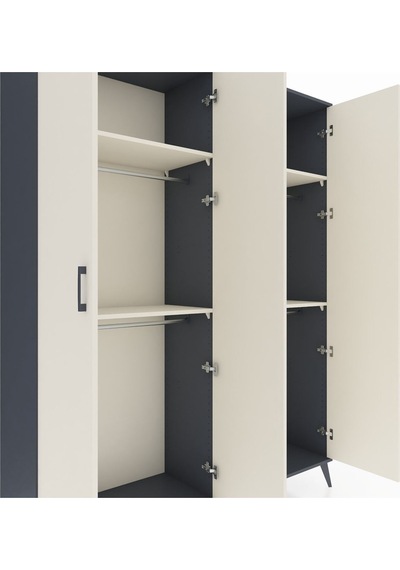 Hyperion Gardrop 4 Raflı 4 Kapaklı 4 Askılı 176x44x221 Antrasit-aytaşı Aytaşı Hyperion Gardrop 4 Raflı 4 Kapaklı 4 Askılı 176x44x221 Antrasit-aytaşı Aytaşı