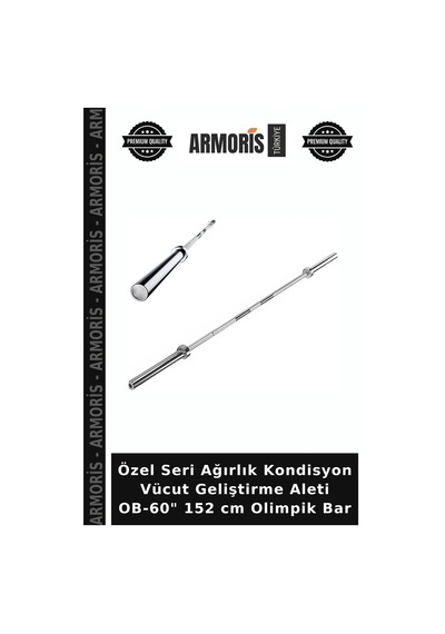 Özel Seri Ağırlık Kondisyon Vücut Geliştirme Aleti Ob-60" 152 Cm Olimpik Bar Çok Renkli