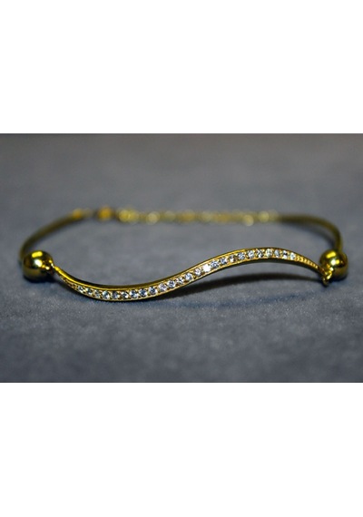 Gold Taşlı Şarnelli Bileklik