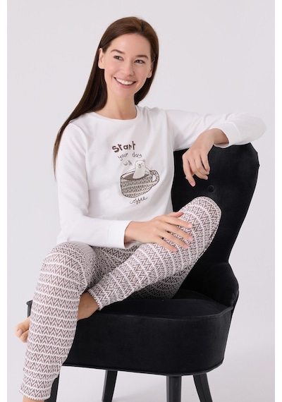 Arnetta Kadın Beyaz Pijama Takımı Beyaz