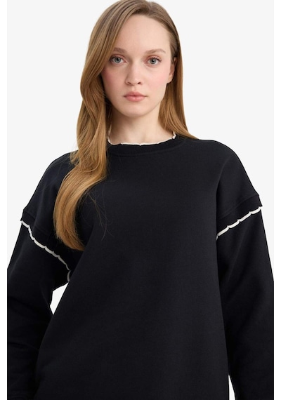 Defacto Regular Fıt Bisiklet Yaka Sweatshirt Tunik G9241ax26spbk81 Siyah-bk81