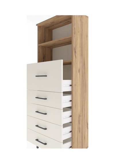 Arges Dolap 2 Raflı 5 Çekmeceli 60x30x163 Çam-aytaşı Atlas Çam