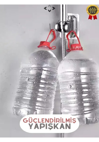 Yapışkanlı Duş Mafsalı Askısı Vidalamasız Montaj, Kademeli, Güçlü Tutucu Sistem Gri Plastik Diğer