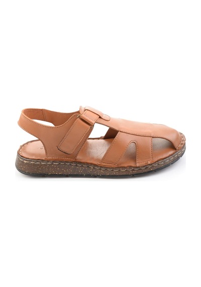 Taba Hakiki Deri Erkek Sandalet E05433010303