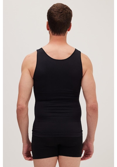 Tudors Erkek Süper Slim Fit Extra Dar Kesim Lastikli Siyah Atlet Korse-41685 Siyah