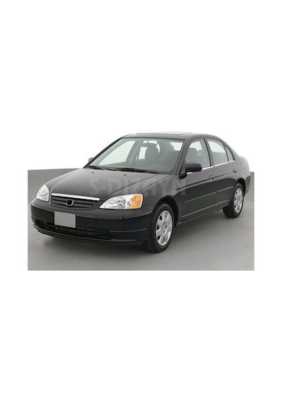 S-Dizayn Honda Civic Krom Cam Çıtası 4 Prç 2002-2006