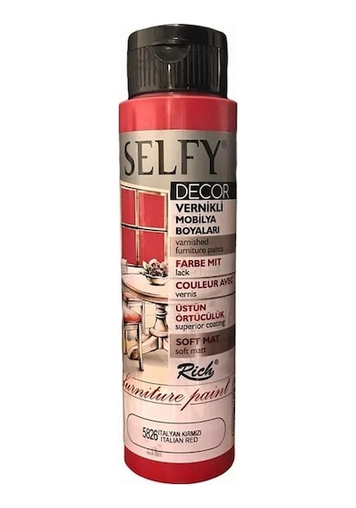 Rich Selfy Decor Vernikli Boya 500Cc 5826 Italyan Kırmızı
