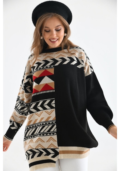 Ftz Women Kadın Etnik Desen Bluz Siyah 21-6269-siyah Siyah