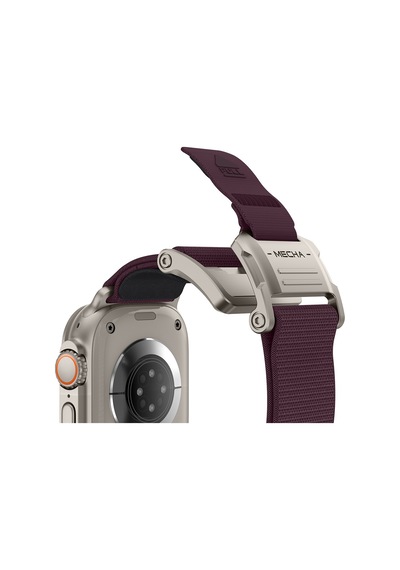 Watch 42mm Uyumlu Mohseven İwatch Mecha Sport Hasır Kordon Titanyum-mor
