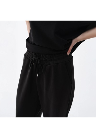 Qua Home Noa Kadın Modal Wide Leg Pantolon Siyah