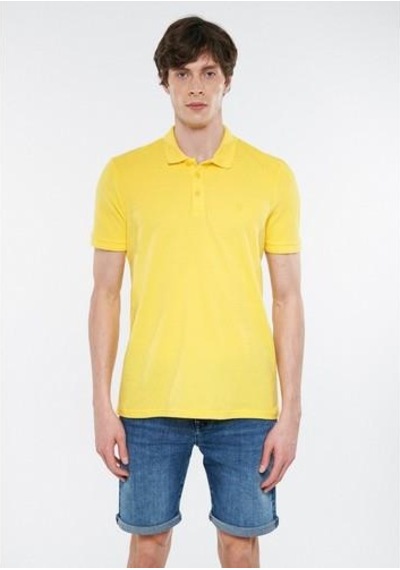 Mavi - Sarı Polo Tişört 064946-71327 Sarı