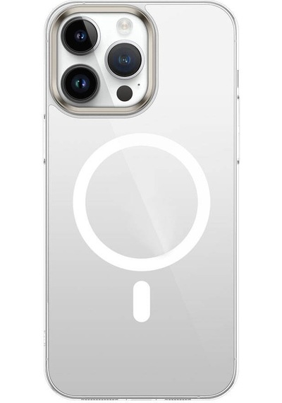 Apple Uyumlu iPhone 15 Pro Zore Wireless Şarj Özellikli Şeffaf G-glass Kılıf-gümüş Gümüş Gümüş