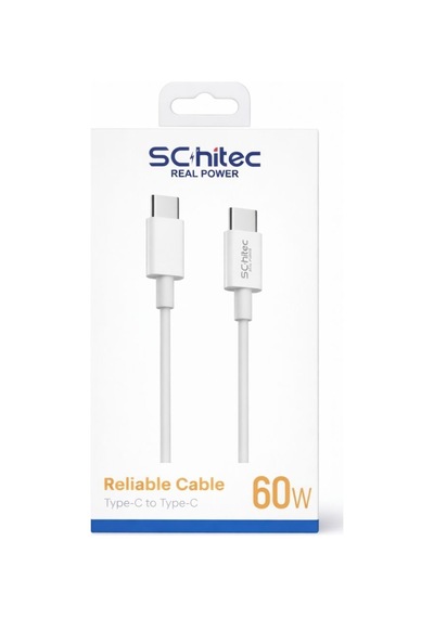 Schitec 60w Type-c To Type-c Data Ve Hızlı Şarj Kablosu Telefon, Tablet, Laptop Uyumlu Beyaz Sk004
