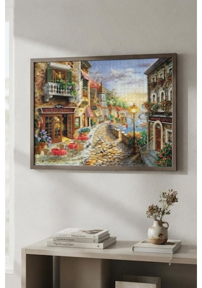 Yemeğe Davet Ve Sahil Köyü İkili Set - 1000 + 500 Parça İkili Puzzle Seti