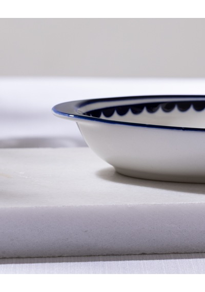 Madame Coco Reve Bleu Tierra Oval Tabak - 19 Cm - Mavi/beyaz 8684427225523 Çok Renkli