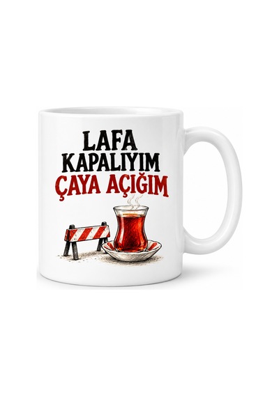 Agc Uygun Sepet Laf Trafiği Tasarımlı Porselen Kupa - Model 765 Agc