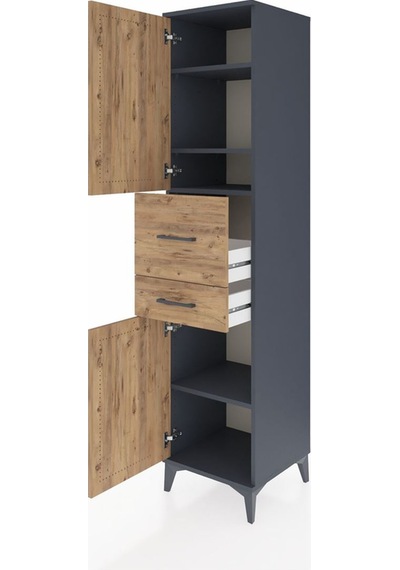 Hyperion Dolap 4 Raflı 2 Çekmeceli 2 Kapaklı 44x44x195 Antras... Antrasit Hyperion Dolap 4 Raflı 2 Çekmeceli 2 Kapaklı 44x44x195 Antras... Antrasit