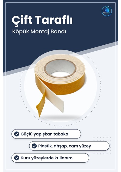 Çift Taraflı Köpük Sünger Bant Çok Amaçlı Güçlü Yapışmalı Montaj