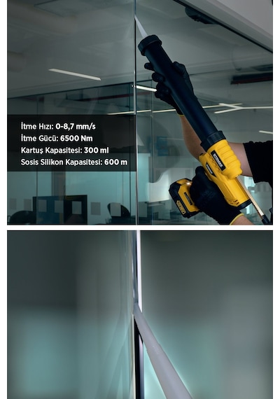 Şarjlı Silikon Sosis Tabancası 300/600 Ml Akü Dahil Rtx1878bset