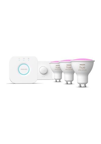 Philips HueWCA 4.3W GU10 Renkli Spot Akıllı Ampul 3'lü Başlangıç Seti (Butonlu)