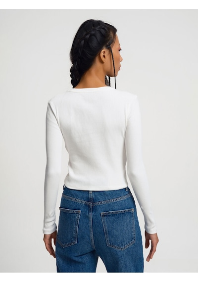 Loft Slim Fit Kadın Top Beyaz