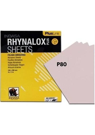 INDASA P80 KURU TABAKA ZIMPARA 230X280 MM - 50 ADET (1 PAKET)