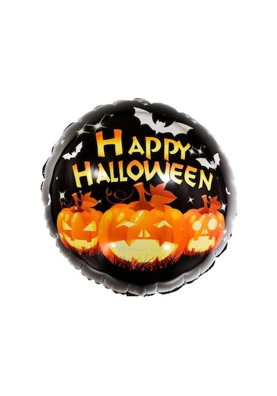 Happy Halloween Bal Kabağı Tasarımlı 45x45 Cm Folyo Balon Halloween Cadılar Bayramı Parti Malzemesi
