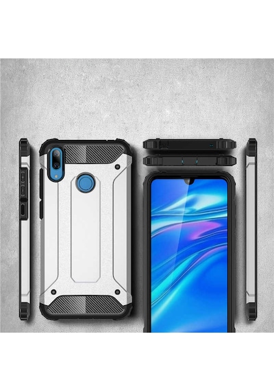Noktaks - Xiaomi Redmi Note 7 Uyumlu - Kılıf Çift Katman Zırh Tank Crash Military Kapak - Rose Gold