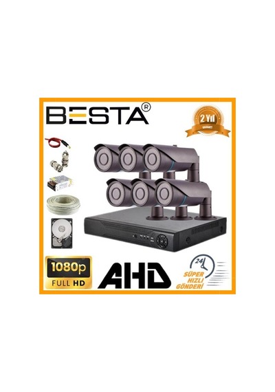 2 Mp 1080p 6 Kameralı Harddisk Dahil Ahd Güvenlik Seti