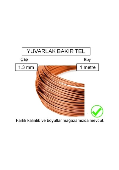 1.3 Mm Yuvarlak Bakır Tel - 1 Metre