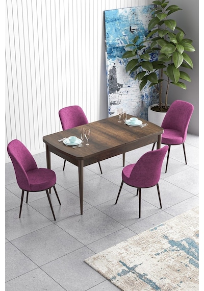 Canisa Han Serisi 70x114 Açılabilir Mdf Mutfak Masası Takımı Barok Desen Masa 4 Mor Sandalye Masa Barok Sandalyeler Mor Canisa Han Serisi 70x114 Açılabilir Mdf Mutfak Masası Takımı Barok Desen Masa 4 Mor Sandalye Masa Barok Sandalyeler Mor