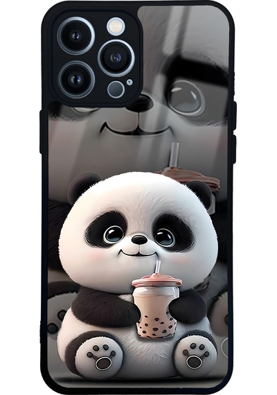 Apple Uyumlu iPhone 13 Pro Max Baby Panda Tasarımlı Glossy Telefon Kılıfı Çok Renkli