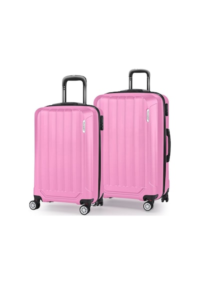 Spring Model Pembe Renk 2'li Valiz Seti Kabin + Orta Polo&sky Çok Renkli
